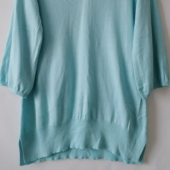 Chico's Womens Powder Blue V-Neck Long Sleeve Knit Pullover Sweater Size 2 US L - Picture 3 of 6